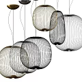 Modern Spherical Pendant Lights With Intricate Wire Frame Design For Interior Decoration 3d model