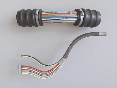 Sports Equipment Cables With Multicolored Wires And Flexible Hoses For Fitness Use 3d model