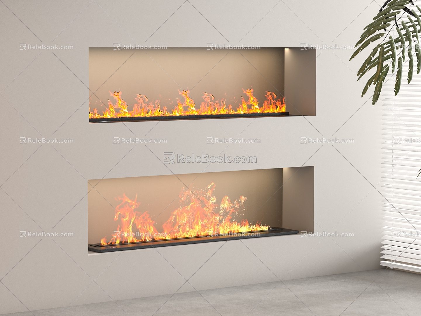 Fireplace Electronic Flame 3d model