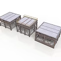 Three Sturdy Industrial Metal Platform Equipment With Frame Roof And Guardrail