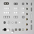 Various Modern Downlights And Spotlights With Different Shapes For Indoor Lighting 3d model