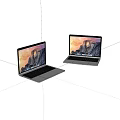 Two Modern Laptops with Scenic Mountain Wallpaper on High Definition Screens