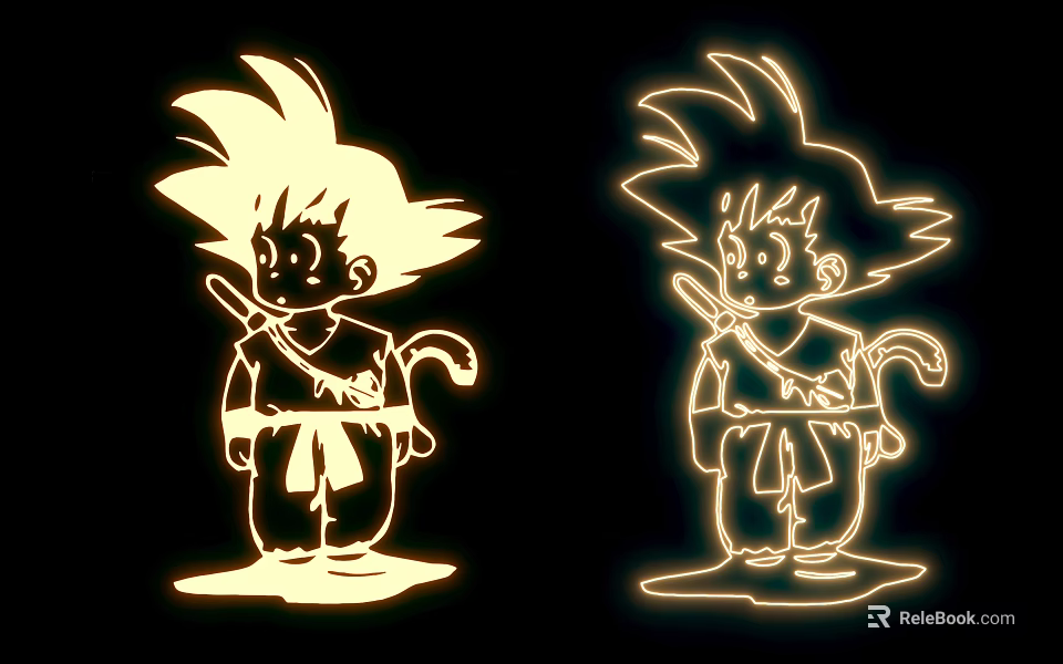 Unique Glowing Cartoon Character Silhouette Decorative Lights for Home Decor 3d model 