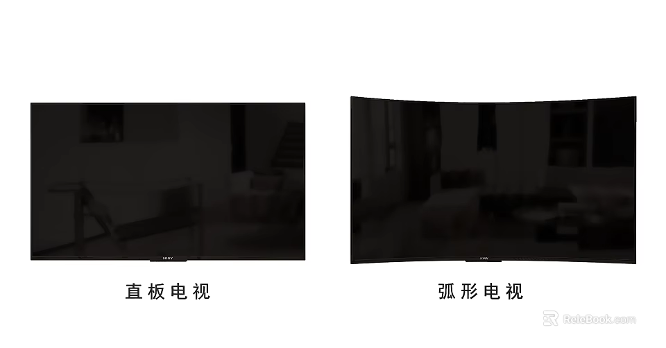 Flat Screen and Curved Screen Television Design Options for Home Entertainment 3d model 