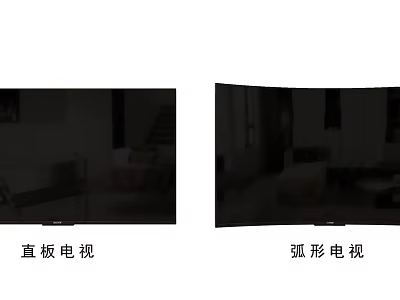 Flat Screen and Curved Screen Television Design Options for Home Entertainment 3d model