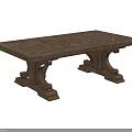 Wooden Dining Table With Intricate Carved Legs and Textured Tabletop in Classic Style