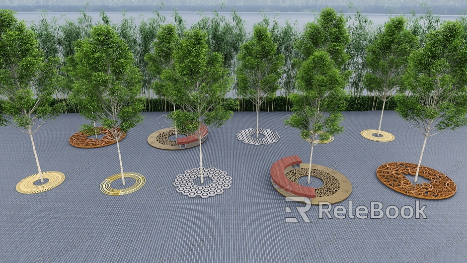 Modern Tree Grate Planting Pool Cover Rainwater Grate Tree Pool Cover Tree Pit Guard Tree Pool Mouth model