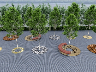 Modern Tree Grate Planting Pool Cover Rainwater Grate Tree Pool Cover Tree Pit Guard Tree Pool Mouth model