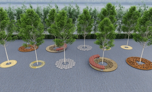 Modern Tree Grate Planting Pool Cover Rainwater Grate Tree Pool Cover Tree Pit Guard Tree Pool Mouth 3d model