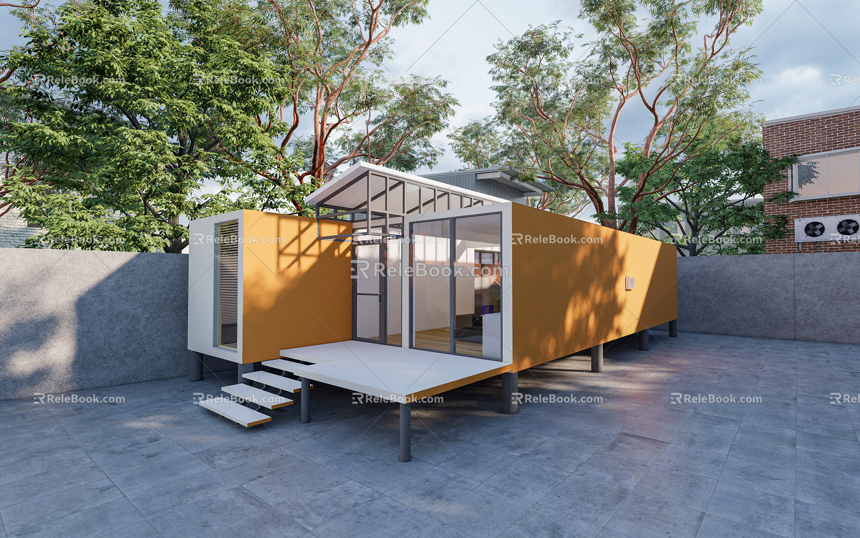 Modern Container Store Container Cafe Cultural and Creative Container Public Building Small Building Post Building 3d model