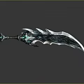 3D Rendered Fantasy Blade With Intricate Design Green Gemstones And Glowing Hilt