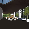 Modern Hall Office Lobby Rest Area 3d model