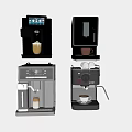 Daily Use Electrical Appliances Featuring Four Different Coffee Maker Designs 3d model