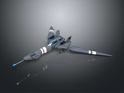 Passenger Airplane With Modern Aerodynamic Design Dark Body And White Striped Sleek Wings 3d model