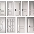 Various Swing Door Designs For Home Interior With Different Panel Patterns 3d model