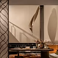 Modern Elegant Desk Setup With Flower Arrangement Books And Decorative Items