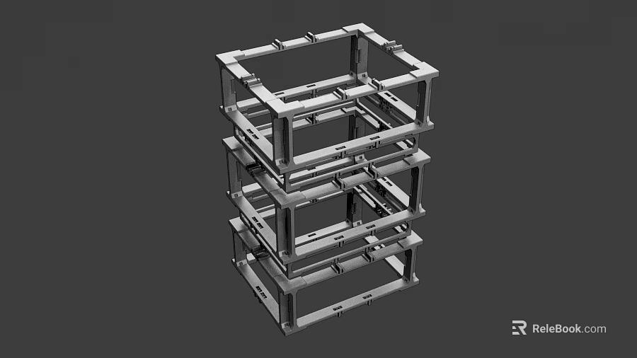 Sturdy And Durable Multi Layer Metal Frame Structure For Industrial Use 3d model