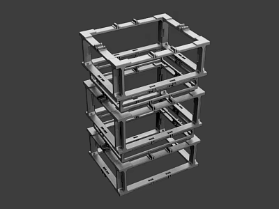 Sturdy And Durable Multi Layer Metal Frame Structure For Industrial Use 3d model