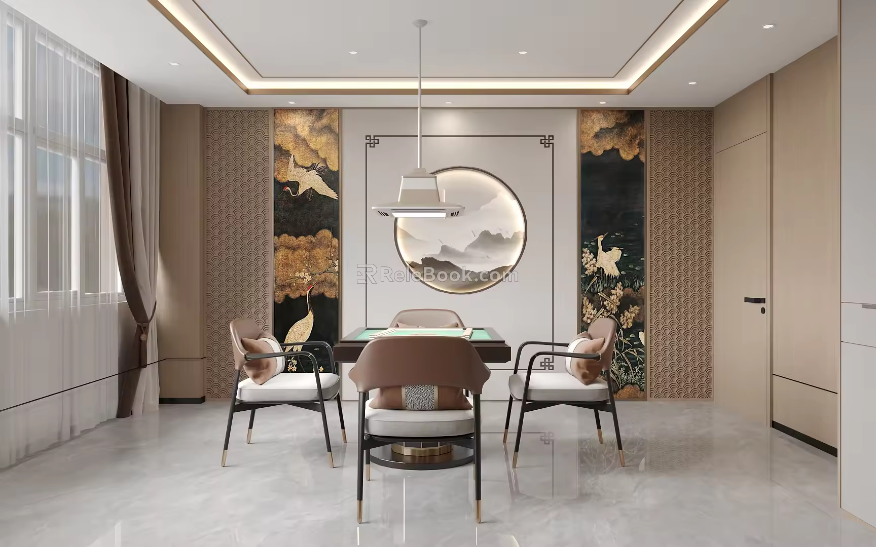 Luxury Mahjong Room Chess and Card Room Chess Room Cards Room Tea Room Mahjong Table 3d model