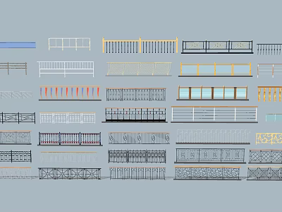 Multiple Styles of Decorative and Functional Fences for Home and Outdoor Use 3d model