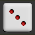 White Dice With Red Dots On Dark Background Showing 3D Reflection 3d model