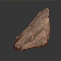 Organic Rust Red Wooden Stone with Natural Veins and Rough Texture