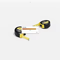 Two Black And Yellow Retractable Tape Measures As Practical Hardware Tools