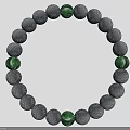 Elegant Textured Silver Beaded Bracelet With Green Transparent Beads For Jewelry Accessory