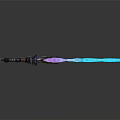 Fantasy Glowing Sword With Blue Purple Crystal Blade And Decorative Hilt