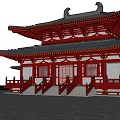 Chinese Temple Ancient Building Group Temple Architecture 3d model