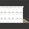 Multi Story Brick Residential Building With Multiple Windows Gray Roof And Staircase