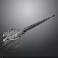 Detailed Fantasy Role Character Design With Silver Scaled Dragon Creature And Elongated Body Features