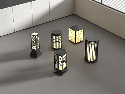 New Chinese Garden Lights New Chinese Outdoor Lights Landscape Lights Floor Lights Street Lights Lawn Lights 3d model
