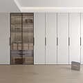 Modern White Wardrobe Interior Design With Glass Door Storage Cabinets And Drawers