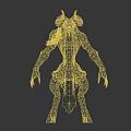 Mythical Game Movie Character With Ram Horns Tentacle Head And Decorative Armor Design