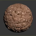Red Spherical Food Ball With Textured Surface And Brown Particles On Dark Background 3d model