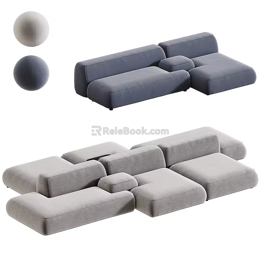 Lema Cloud Modern Module Group Multiplayer Sofa 3d model