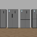 Multiple Gray Refrigerators Arranged Side by Side in Modern 3d model