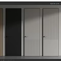 Modern Hinged Doors With Wooden Black White And Textured Panel Surface Designs 3d model
