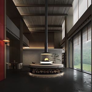 Modern Hall Hotel Lobby 3d model