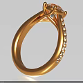 Elegant Gold Jewelry Ring With Main Diamond And Twisted Band Side Diamonds Design