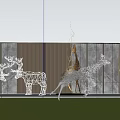 Modern deer sheep hollow sculpture sketch 3d model
