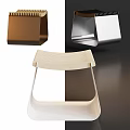 Modern Sleek Stool In Brown Silver And White Design For Home Interior Decor