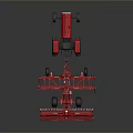 Red Industrial Tractor And Farm Implements Machinery For Agricultural Equipment Use
