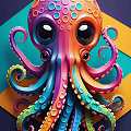 Design sense device art octopus mall device art net red punch card device net red octopus decorative ornaments 3d model