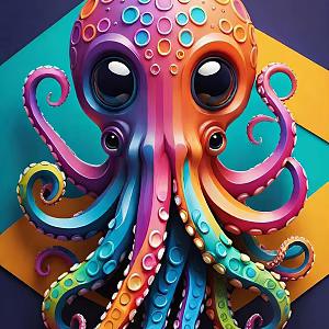 Design sense device art octopus mall device art net red punch card device net red octopus decorative ornaments 3d model