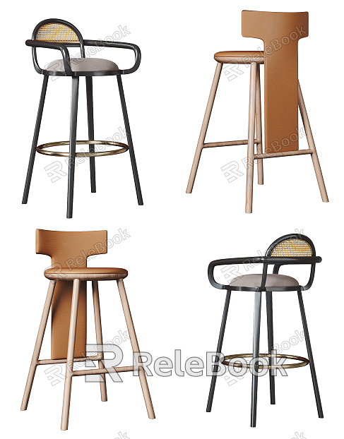 Modern Bar Chair Bar Chair Combination model