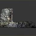 Vibrant Garden Landscape With Rocky Cliffs Natural Caves And Sandy Ground Textures