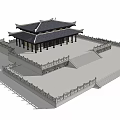 Chinese ancient architecture Han Dynasty ancient architecture 3d model
