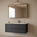 French Bathroom Cabinet Washstand Bathroom Cabinet Mirror 3d model